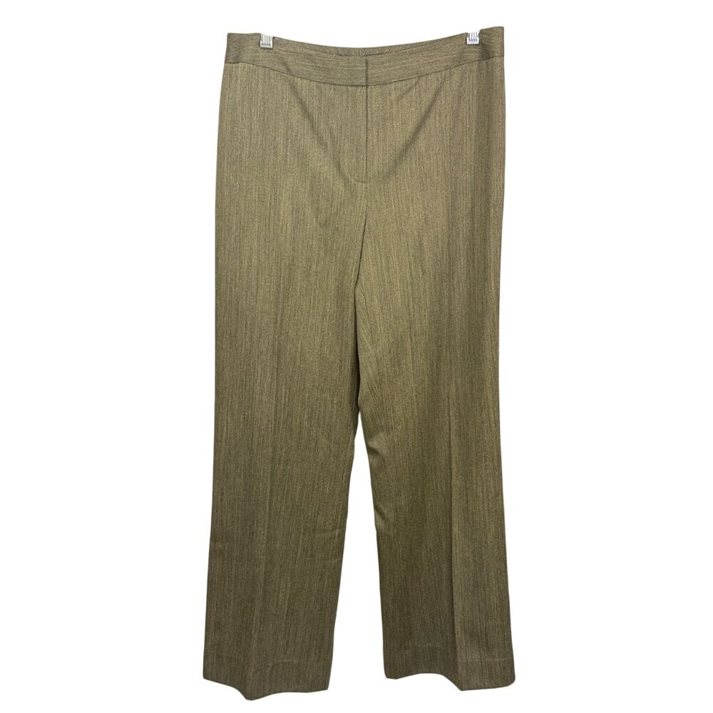 Lafayette 148 Womens Wide-Leg Wool-Blend Dress Pants Camel Size 8 Mid-Rise